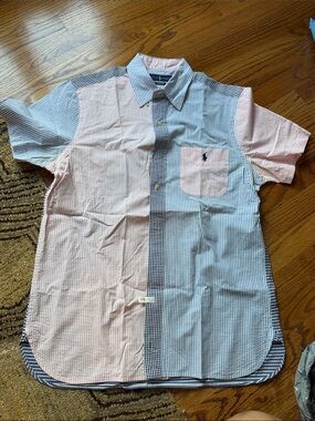 Polo by Ralph Lauren Striped Short-Sleeve Button-Down Shirt M seersucker